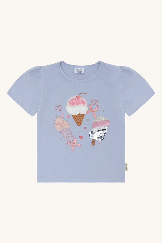 Hust & Claire HCAlma Ice cream Zen blue Mokkini Kindermode T-shirt