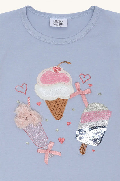 Hust & Claire HCAlma Ice cream Zen blue Mokkini Kindermode T-shirt