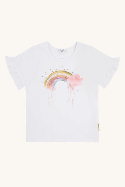 Hust & Claire HCAlma  Rainbow White Mokkini Kindermode T-shirt