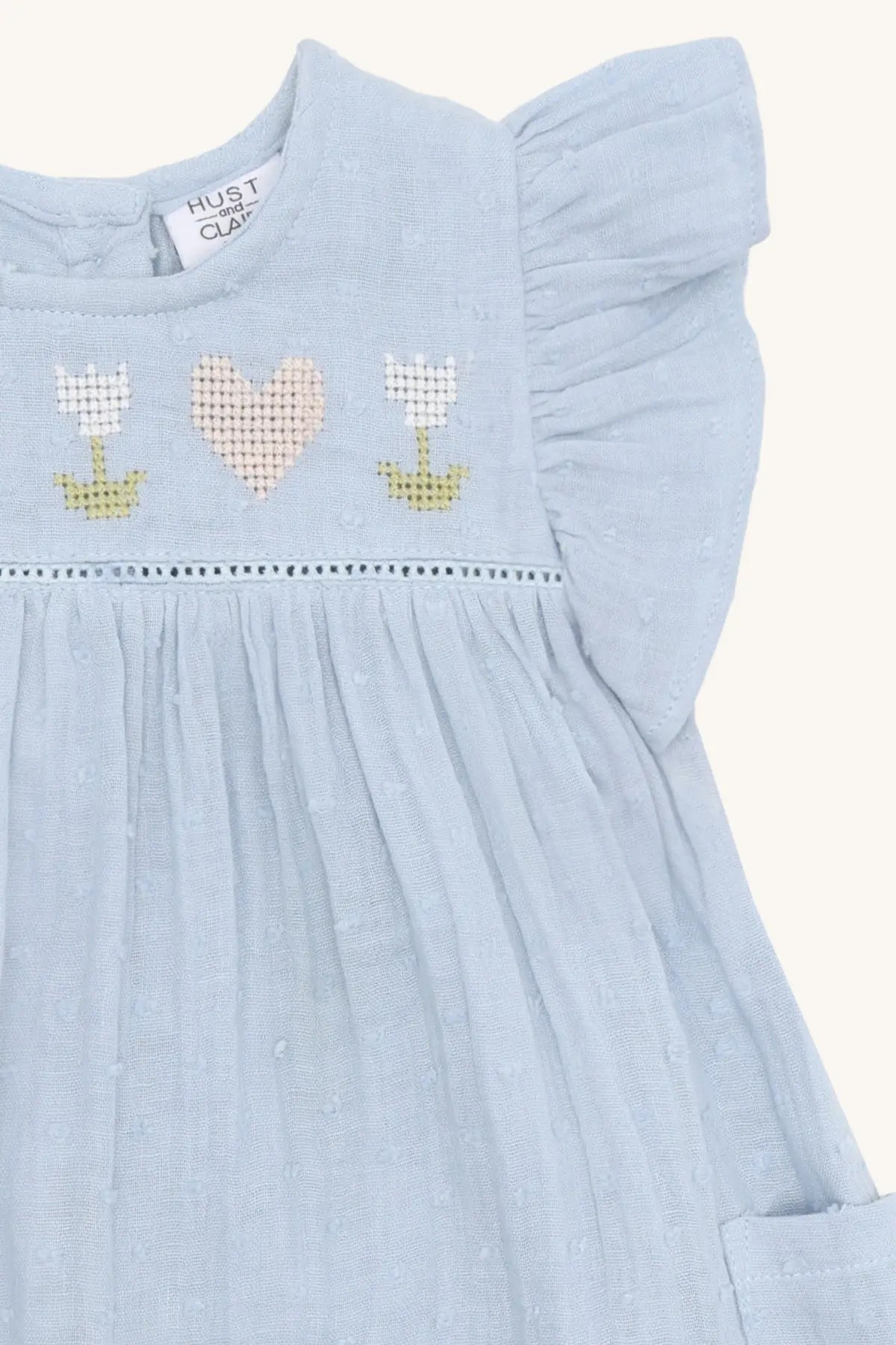 Hust & Claire HCKatinka Dobby Zen blue Mokkini Kindermode Dresses