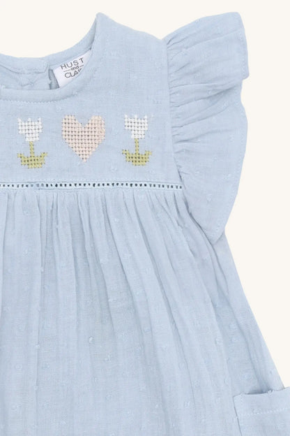Hust & Claire HCKatinka Dobby Zen blue Mokkini Kindermode Dresses