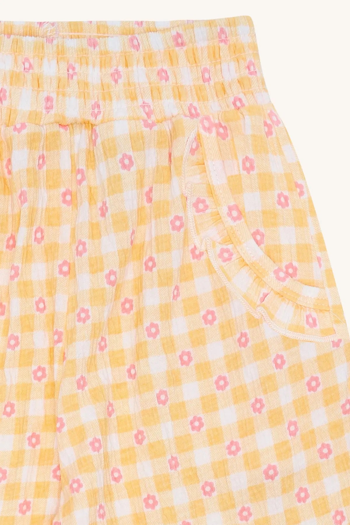 Hust & Claire HCTeah Flower Check Nectar Mokkini Kindermode Pants