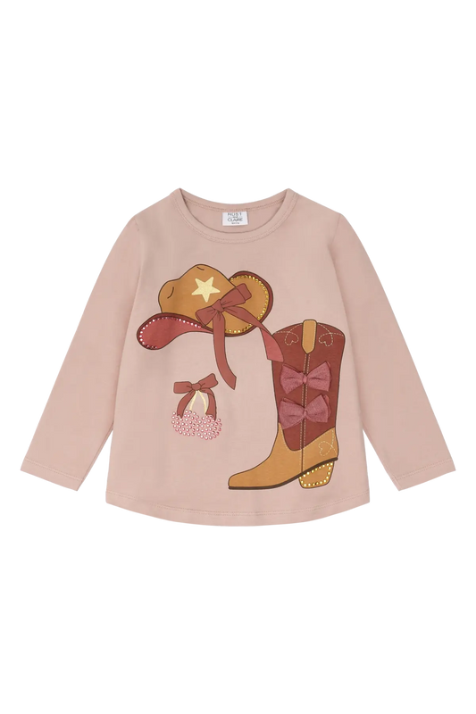 Hust & Claire Langarmshirt - Alma Cowgirl - Adoberose Mokkini Kindermode T-Shirt Langarm