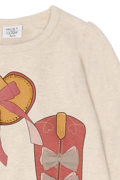 Hust & Claire Langarmshirt - Alma Cowgirl - French Oak Mokkini Kindermode T-Shirt Langarm