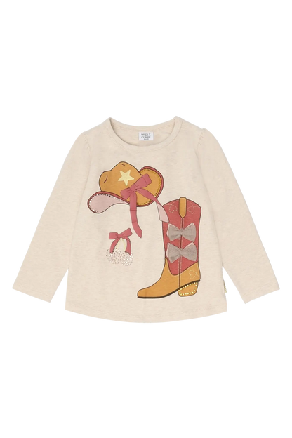 Hust & Claire Langarmshirt - Alma Cowgirl - French Oak Mokkini Kindermode T-Shirt Langarm