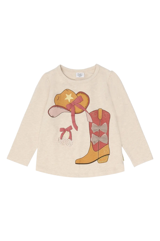 Hust & Claire Langarmshirt - Alma Cowgirl - French Oak Mokkini Kindermode T-Shirt Langarm
