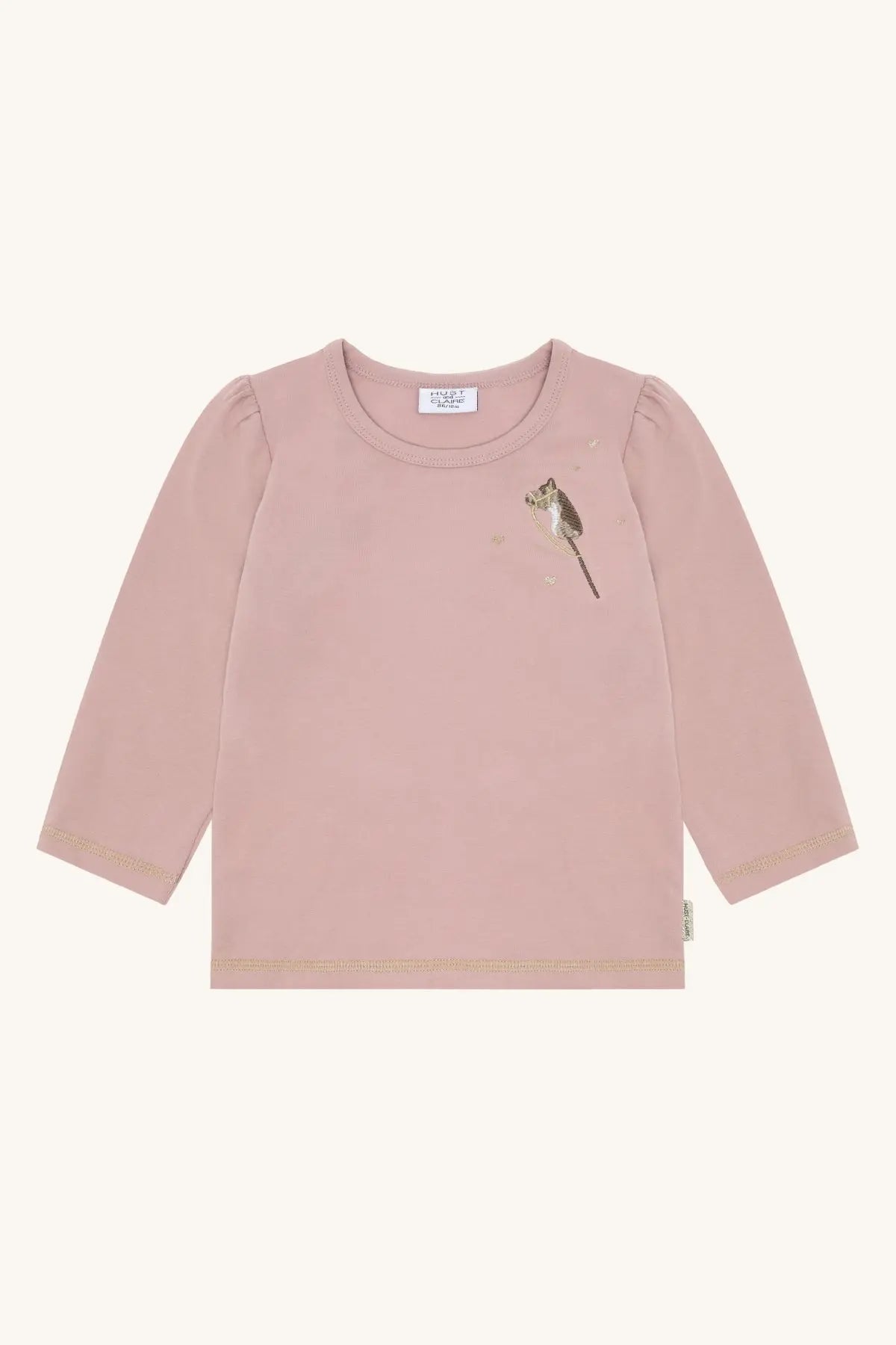 Hust & Claire Langarmshirt Alma in Rosé mit Blume Mokkini Kindermode T-Shirt Langarm