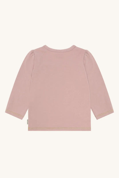 Hust & Claire Langarmshirt Alma in Rosé mit Blume Mokkini Kindermode T-Shirt Langarm