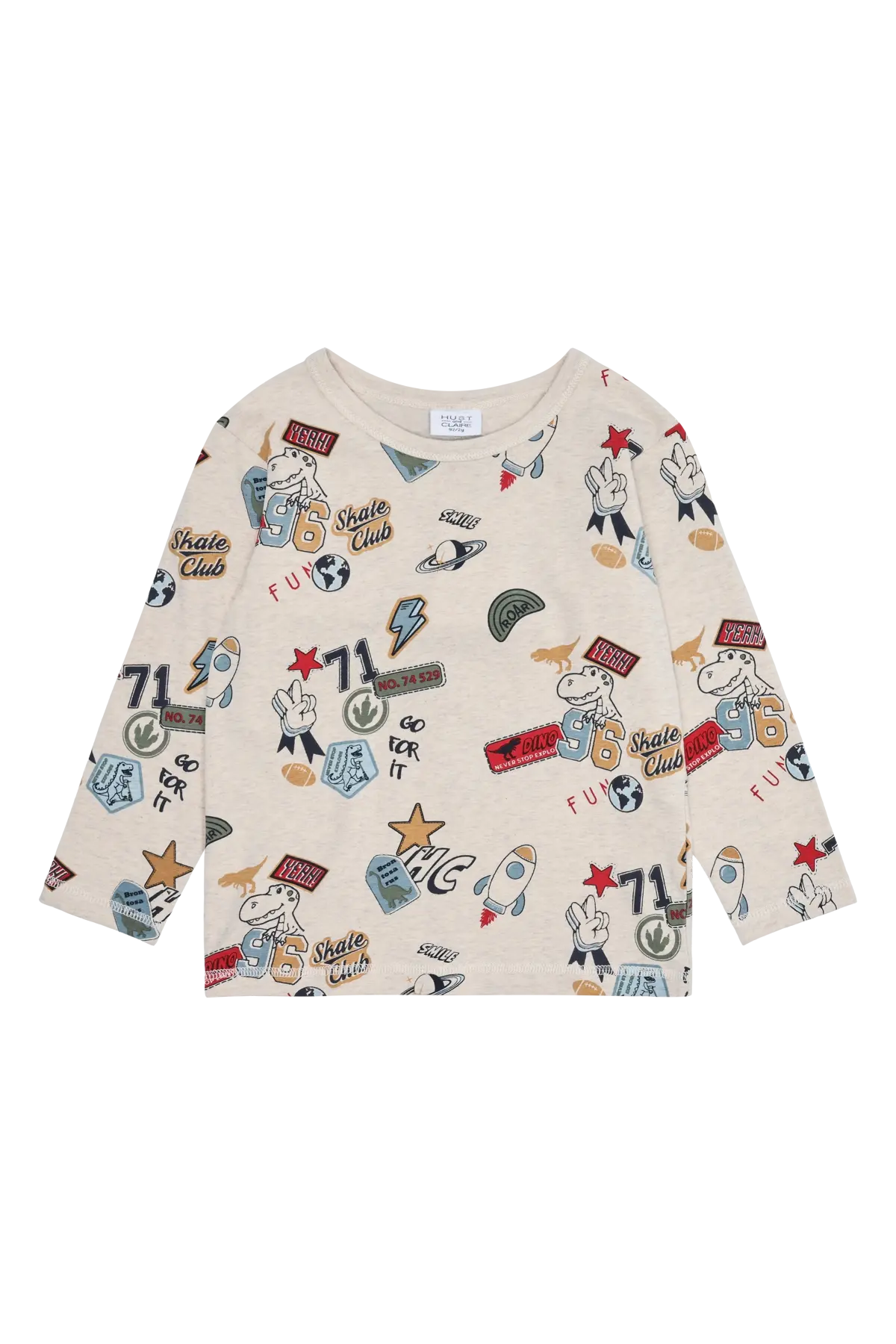 Hust & Claire Langarmshirt Anton - Badges Mokkini Kindermode T-Shirt Langarm