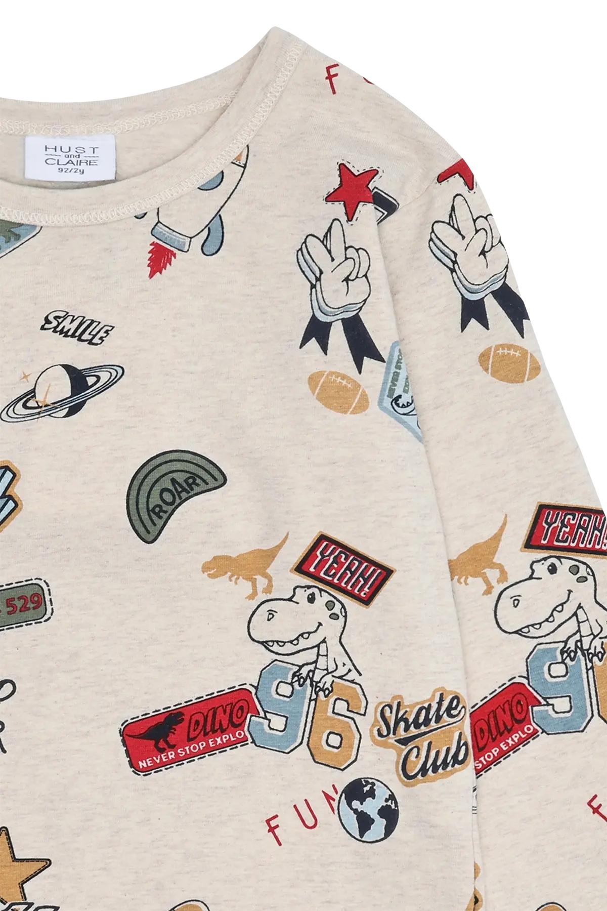 Hust & Claire Langarmshirt Anton - Badges Mokkini Kindermode T-Shirt Langarm