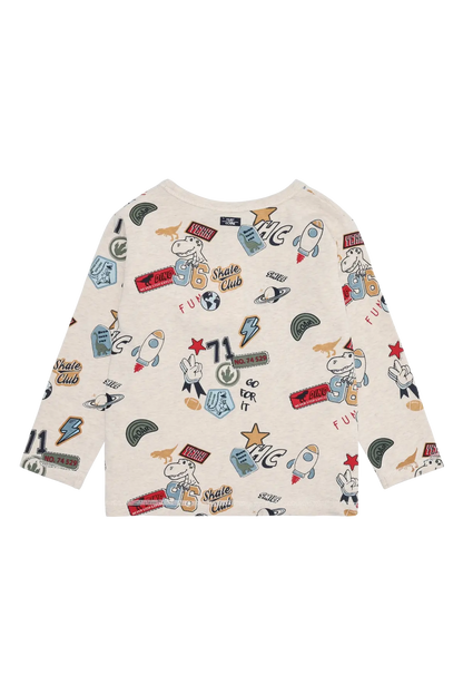 Hust & Claire Langarmshirt Anton - Badges Mokkini Kindermode T-Shirt Langarm