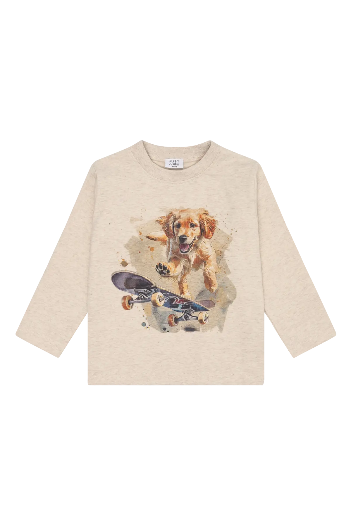 Hust & Claire Langarmshirt Anton - Skater Dog Mokkini Kindermode T-Shirt Langarm