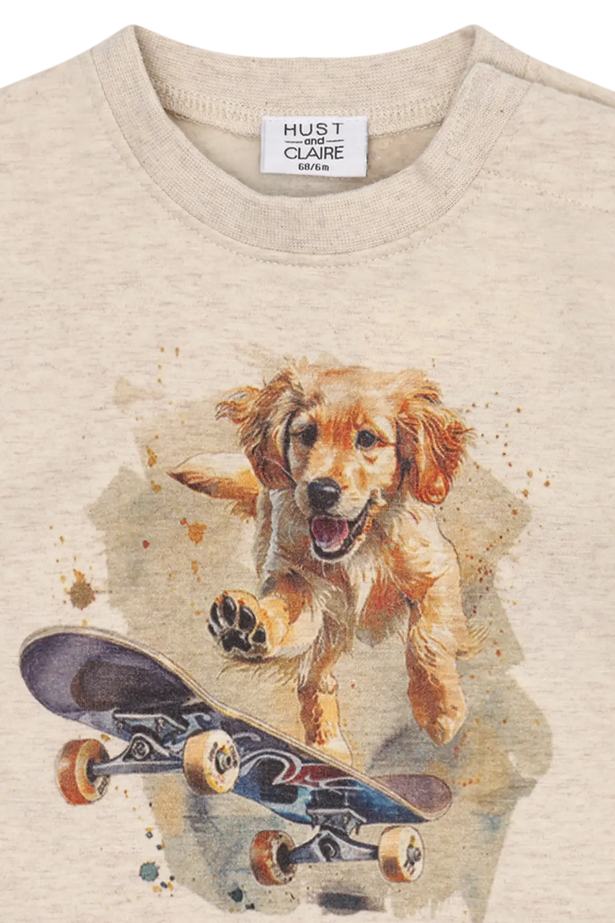 Hust & Claire Langarmshirt Anton - Skater Dog Mokkini Kindermode T-Shirt Langarm