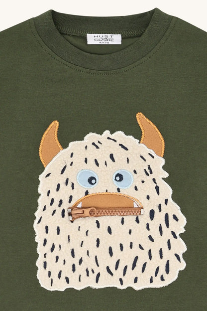 Hust & Claire Langarmshirt Grün Monster Jungen Mokkini Kindermode Sweatshirt