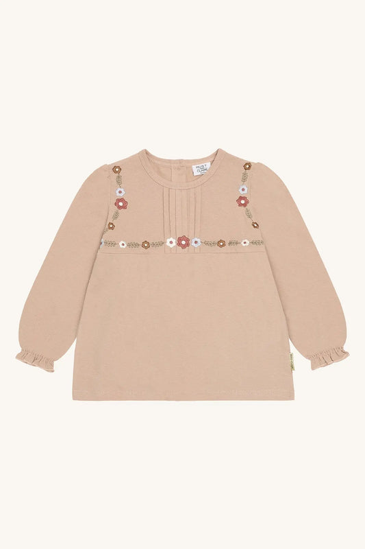 Hust & Claire Langarmshirt Rosa Blumen Mädchen Mokkini Kindermode T-Shirt Langarm