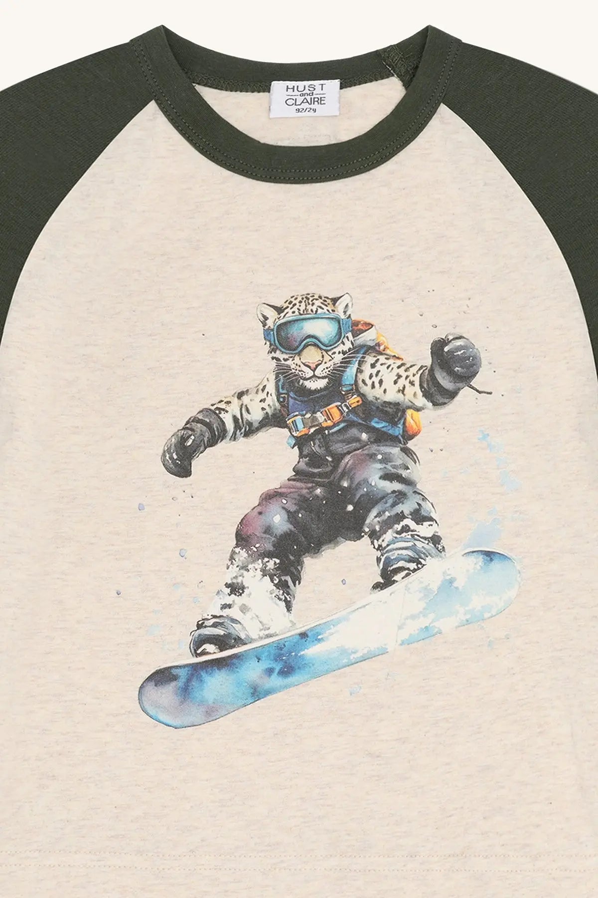 Hust & Claire Langarmshirt Snowboard Grün Jungen Mokkini Kindermode Sweatshirt