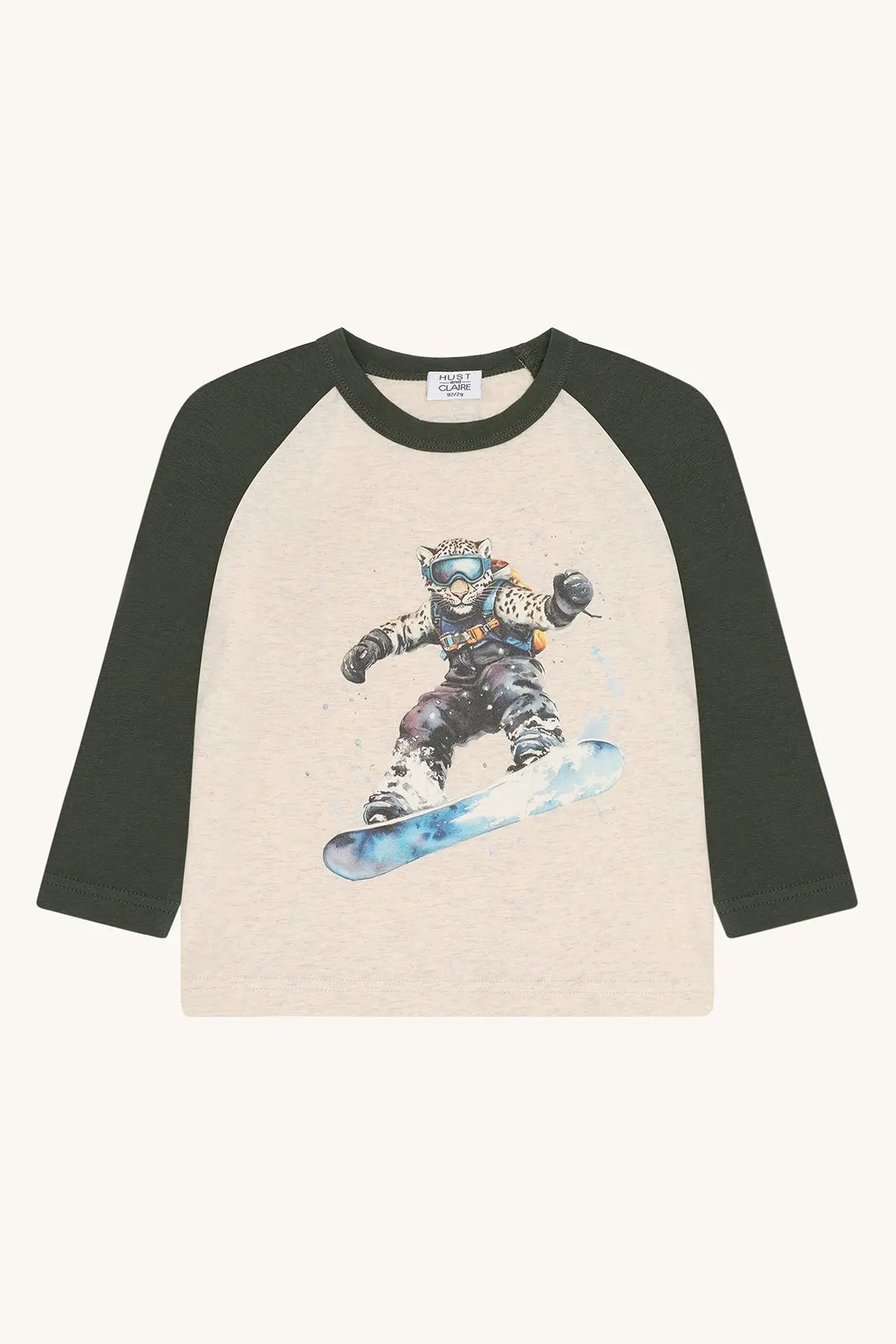 Hust & Claire Langarmshirt Snowboard Grün Jungen Mokkini Kindermode Sweatshirt
