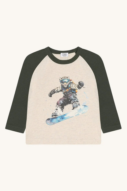 Hust & Claire Langarmshirt Snowboard Grün Jungen Mokkini Kindermode Sweatshirt