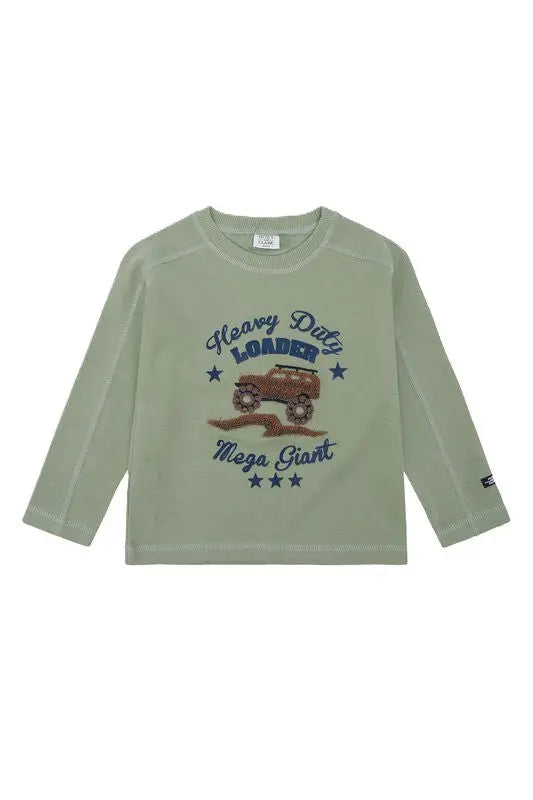 Hust & Claire Langarmshirt aus Bio-Baumwolle mit Jeep-Stickerei Mokkini Kindermode T-Shirt Langarm