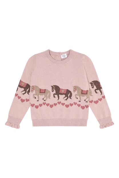 Hust & Claire Pullover - Pani - Pferde Mokkini Kindermode Kleid