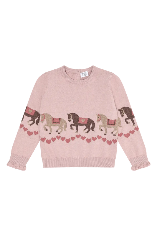 Hust & Claire Pullover - Pani - Pferde Mokkini Kindermode Kleid
