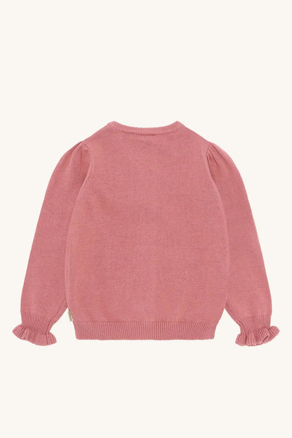 Hust & Claire Strickjacke Altrosa Blumen Mädchen Mokkini Kindermode Strickjacke