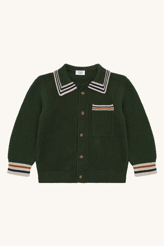 Hust & Claire Strickjacke Grün Jungen Mokkini Kindermode Strickjacke