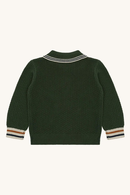 Hust & Claire Strickjacke Grün Jungen Mokkini Kindermode Strickjacke