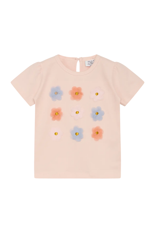 Hust & Claire T-Shirt für Mädchen mit bunten Chiffon-Blümchen Mokkini Kindermode T-Shirt