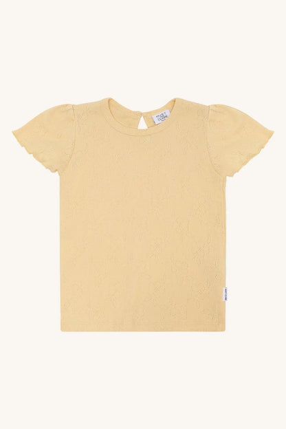 Hust & Claire T-shirt HCAlma basic pointelle Nectar Mokkini Kindermode T-shirt
