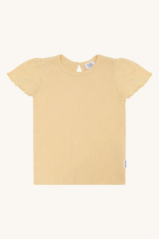 Hust & Claire T-shirt HCAlma basic pointelle Nectar Mokkini Kindermode T-shirt