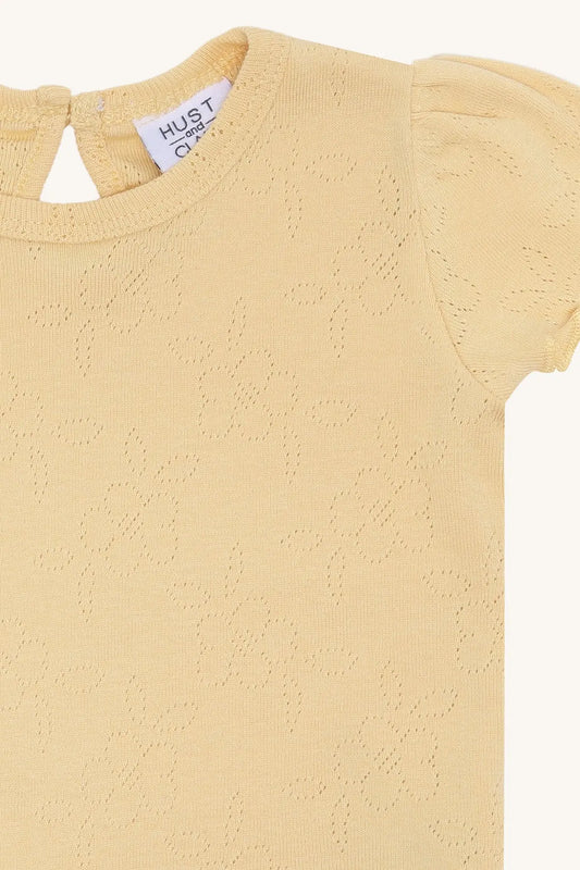 Hust & Claire T-shirt HCAlma basic pointelle Nectar Mokkini Kindermode T-shirt