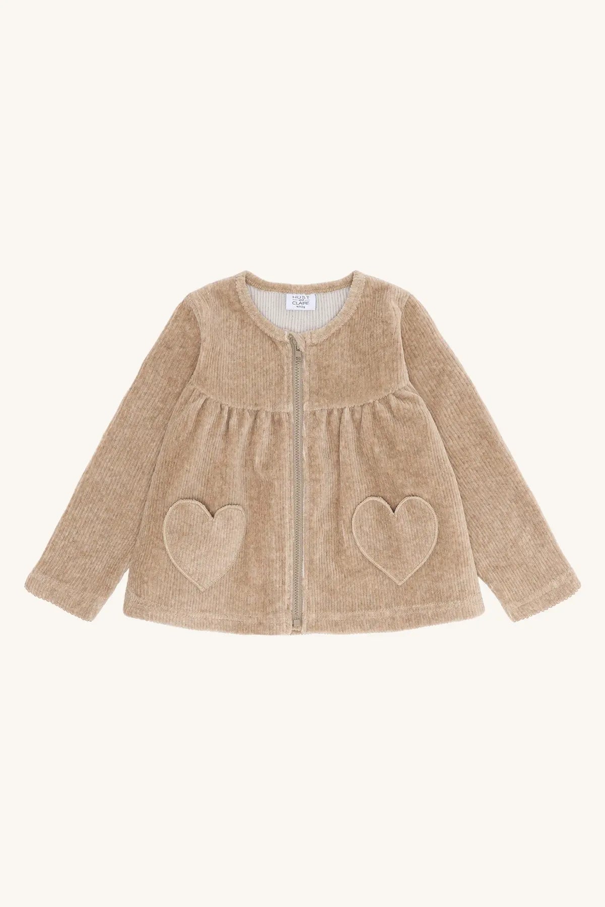 Hust & Claire Veloursjacke Beige Herzen Mädchen Mokkini Kindermode Jacke