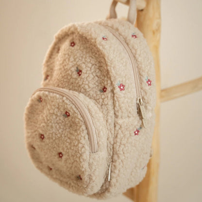 Little Dutch Teddy-Rucksack Fairy Garden in Sand mit gestickten Blumen – Ansicht 4