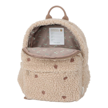 Little Dutch Teddy-Rucksack Fairy Garden in Sand mit gestickten Blumen – Ansicht 3
