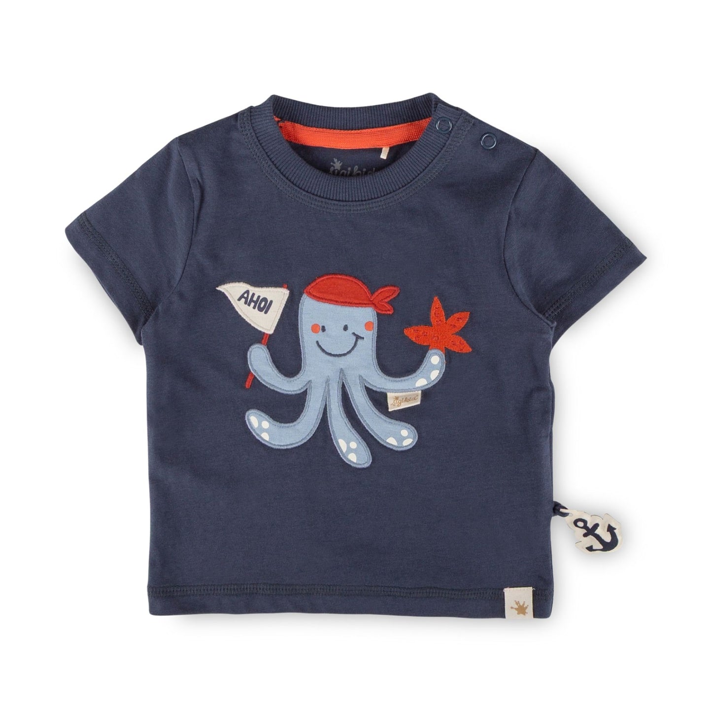 Sigikid Baby T-Shirt Marine mit Oktopus-Motiv