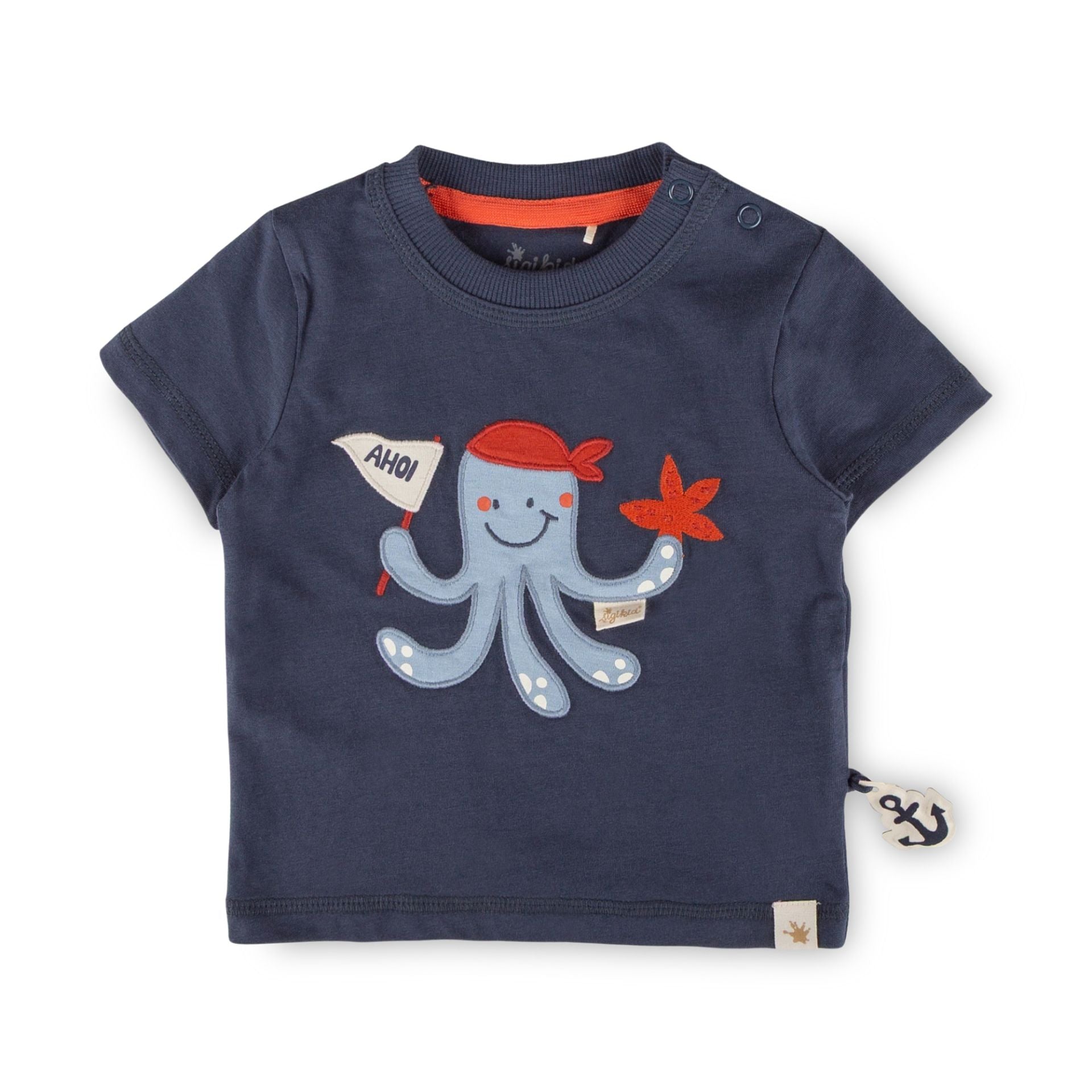 Sigikid Baby T-Shirt Marine mit Oktopus-Motiv