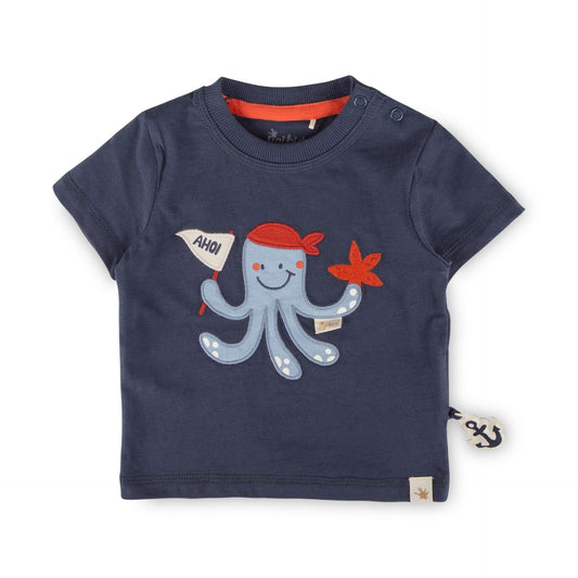 Sigikid Baby T-Shirt Marine mit Oktopus-Motiv