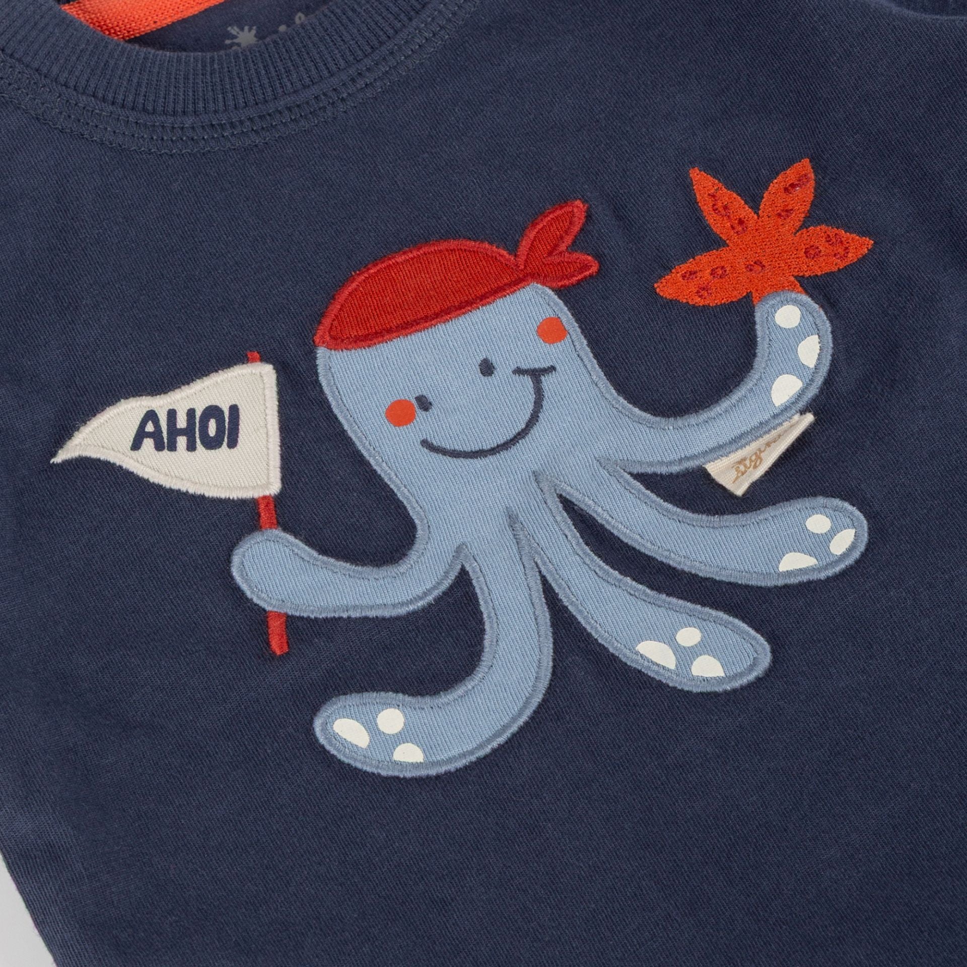 Sigikid Baby T-Shirt Marine mit Oktopus-Motiv