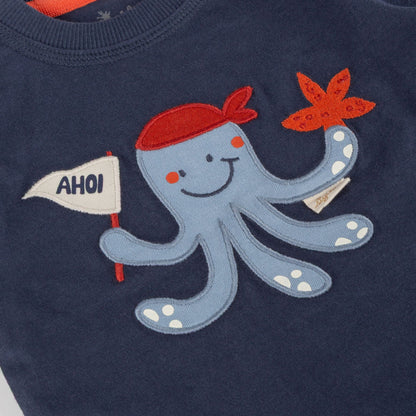 Sigikid Baby T-Shirt Marine mit Oktopus-Motiv