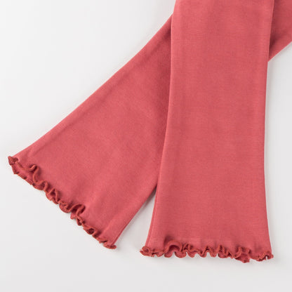 Sigikid Mini Bootcut Leggings Altrosa mit Rüschensaum