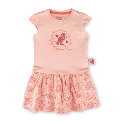 Sigikid Mini Kleid Rosa mit Vögelchen & Blumen