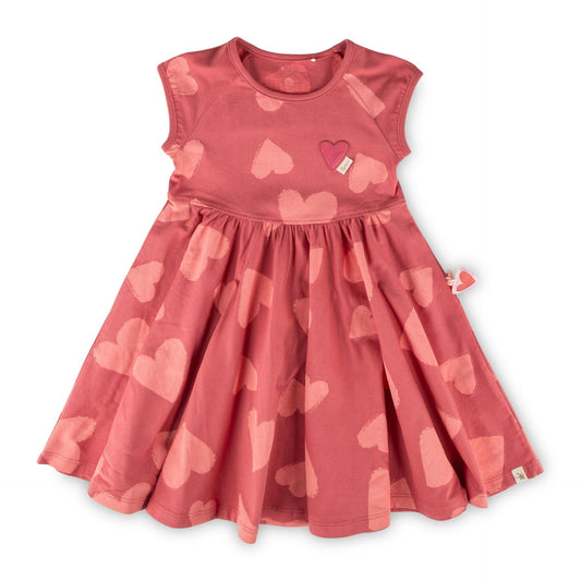 Sigikid Mini Kleid Altrosa mit Herz-Muster