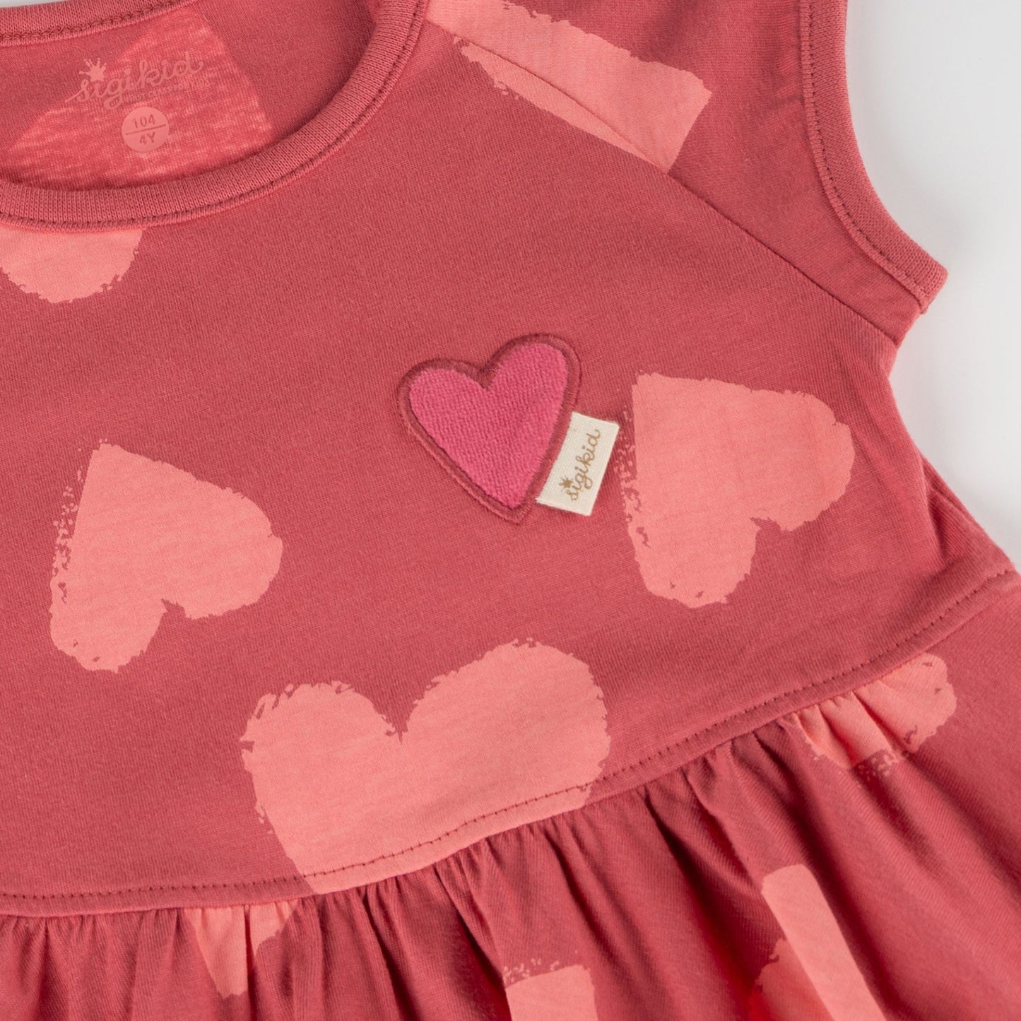 Sigikid Mini Kleid Altrosa mit Herz-Muster