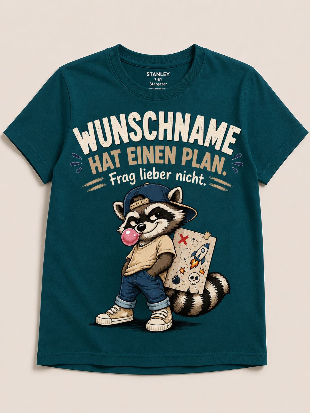 Mokkini T-Shirt Waschbär mit Wunschname