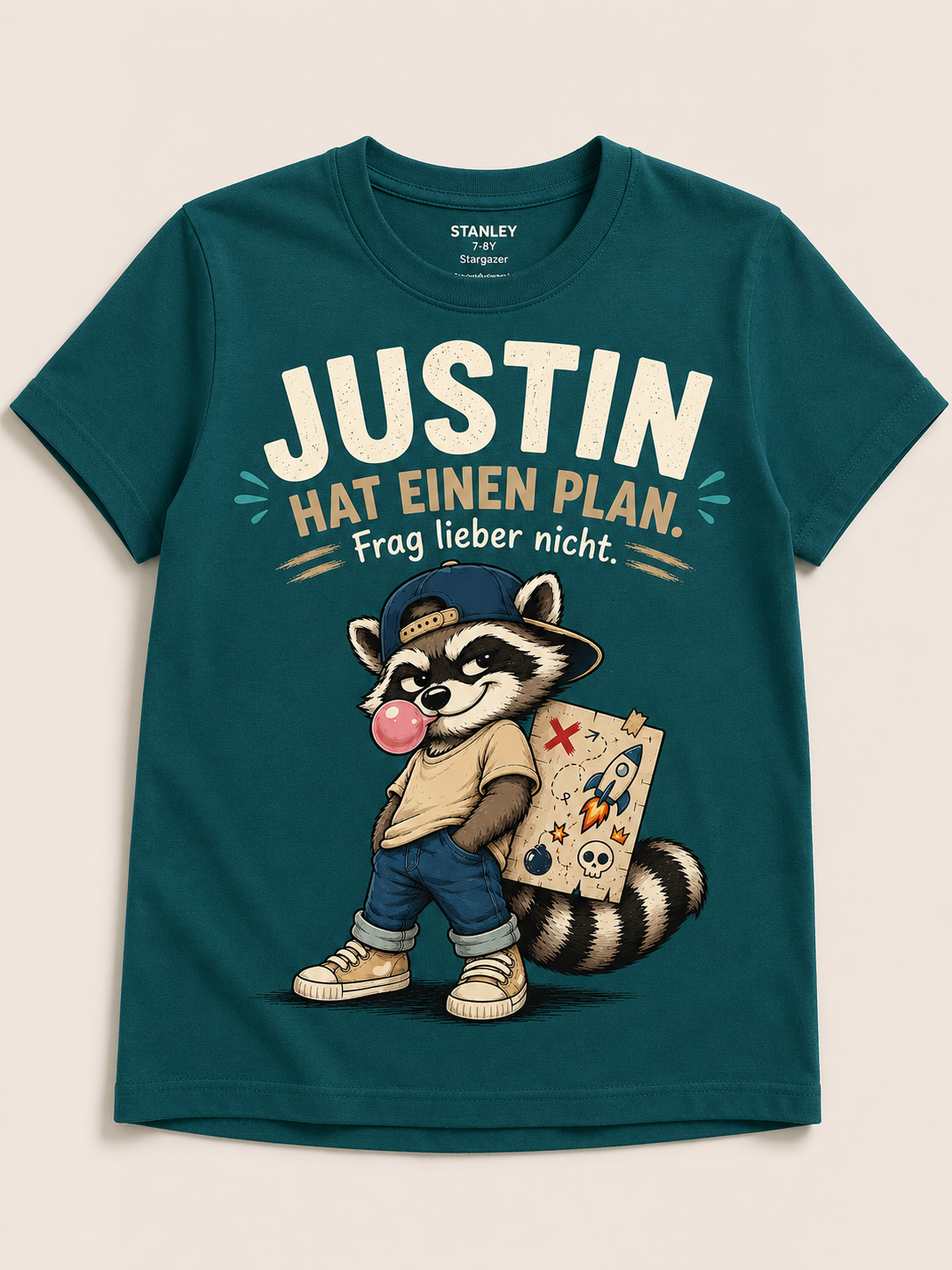 Mokkini T-Shirt Waschbär mit Wunschname