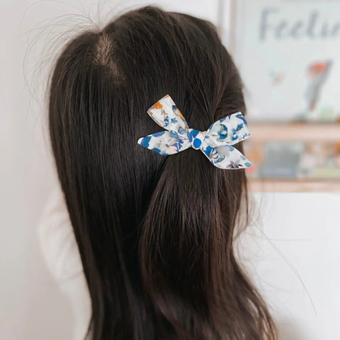 Josie Joan's Stella Petite-Blumen Bow Haarclip blau - Haarclips - Josie Joan's