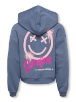 ONLY Sweatshirt mit Smiley-Print & Statement-Ärmeln – Blau