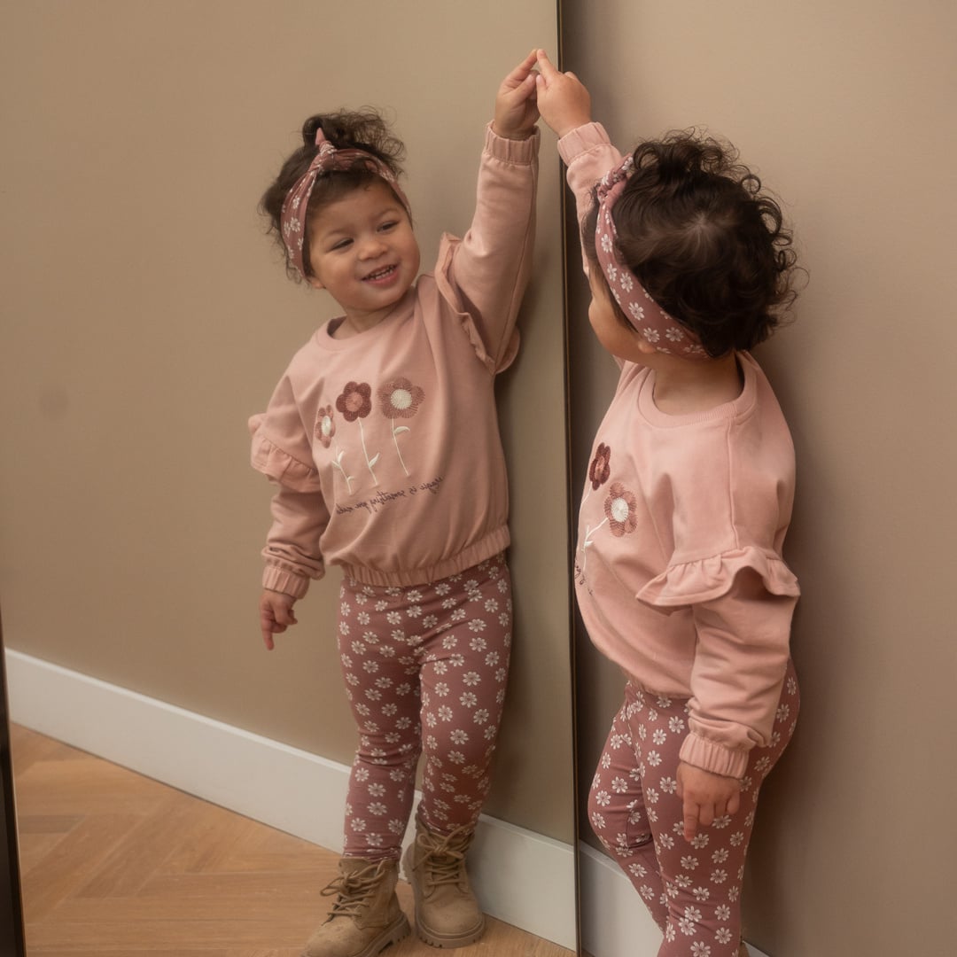 Dirkje Mädchen 3-tlg. Set mit Sweatshirt, Leggings & Stirnband in Altrosa - M60303-35_2