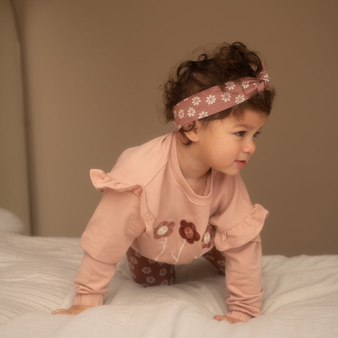 Dirkje Mädchen 3-tlg. Set mit Sweatshirt, Leggings & Stirnband in Altrosa - M60303-35_4